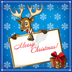 Christmas Deer. Greeting card - vector clipart
