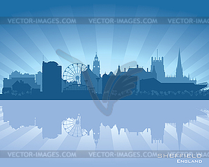 Sheffield, England skyline - vector clipart