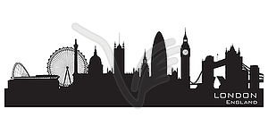 London, England skyline. Detailed silhouette - vector image