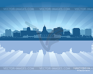 Madison, Wisconsin skyline city silhouette - vector image