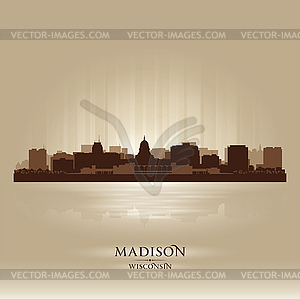 Madison, Wisconsin skyline city silhouette - vector clipart