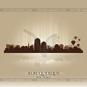 Albuquerque, New Mexico skyline city silhouette - vector image