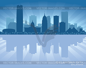 Oklahoma City skyline silhouette - vector EPS clipart