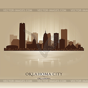 Oklahoma City skyline silhouette - vector image