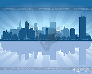 Buffalo, New York skyline city silhouette - stock vector clipart