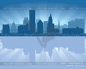 Providence, Rhode Island skyline city silhouette - vector clipart