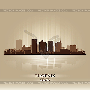 Phoenix, Arizona skyline city silhouette - vector clipart