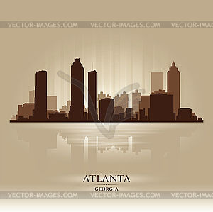 Атланта, Джорджия горизонте силуэт города - клипарт в векторе / векторное изображение