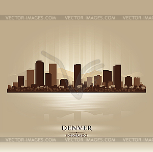 Denver Colorado skyline city silhouette - vector clip art