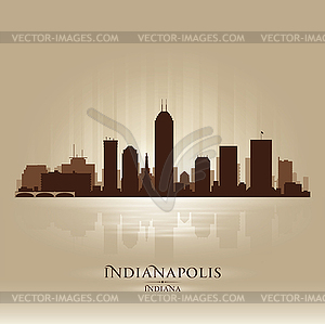 Indianapolis Indiana skyline city silhouette - vector image