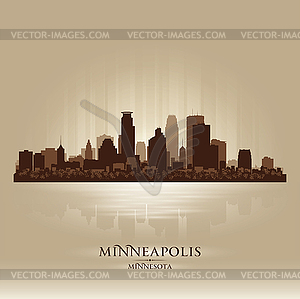 Minneapolis Minnesota skyline city silhouette - vector clipart