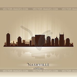Nashville Tennessee skyline city silhouette - vector clip art