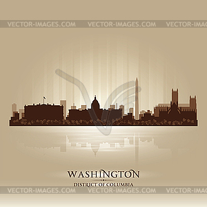 Washington District of Columbia skyline city - vector image