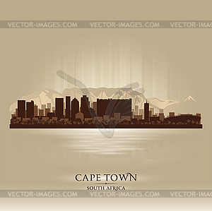 Cape Town South Africa skyline city silhouette - vector image