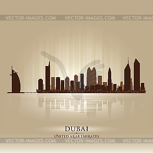 Dubai United Arab Emirates skyline city silhouette - vector image