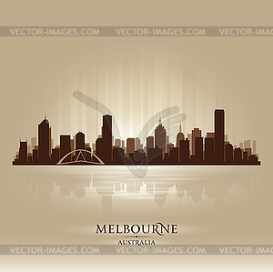 Melbourne Australia skyline city silhouette - stock vector clipart