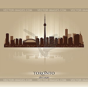 Toronto Ontario skyline city silhouette - vector image