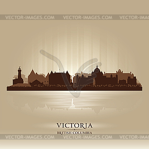 Виктория Британская Колумбия горизонте силуэт города - клипарт в векторном виде