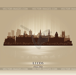 Leeds England skyline city silhouette - vector clip art