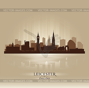 Лестер Англии горизонте силуэт города - векторизованное изображение