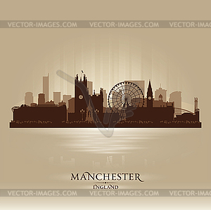 Manchester England skyline city silhouette - vector clipart