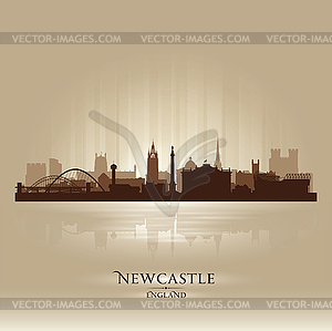 Newcastle England skyline city silhouette - vector clip art