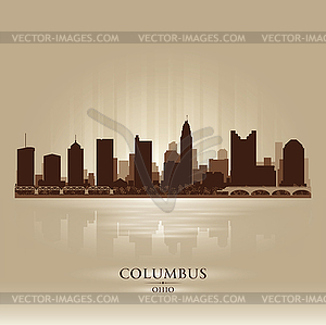 Columbus Ohio city skyline silhouette - vector image