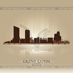 Гранд-Рапидс штата Мичиган город небоскребов силуэта - изображение в векторном формате