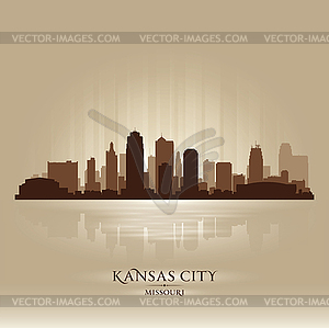 Kansas City Missouri city skyline silhouette - vector clipart / vector image