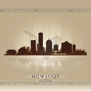 Milwaukee Wisconsin city skyline silhouette - vector clipart