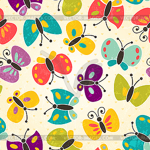 Butterfly seamless pattern - vector image