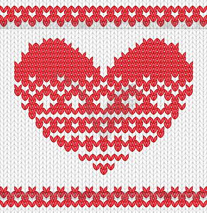 Knitted heart - vector image