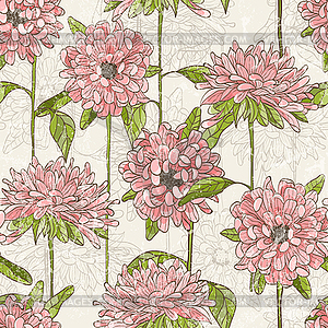 Seamless pattern with flowers - stock vector clipart