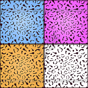 Set of colorful leopard seamless textures - vector clipart