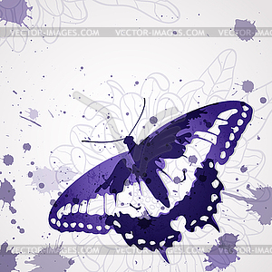 Background with butterfly - vector image