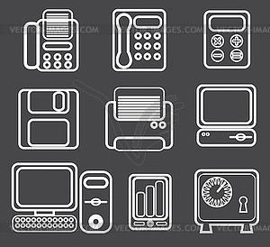 Office icon - white & black vector clipart