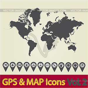 World map icon  - royalty-free vector image