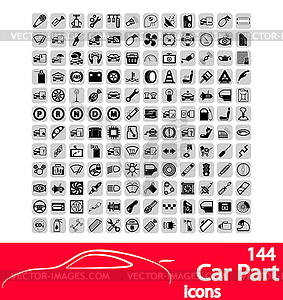 Car part icons - vector image