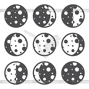 Icon moon phases - vector clip art