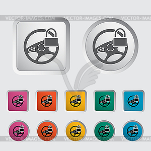 Car Steering Wheel icon - vector image