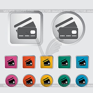 Credit card single icon - vector clipart