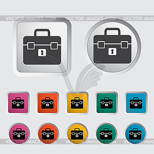 Briefcase single icon - vector clip art