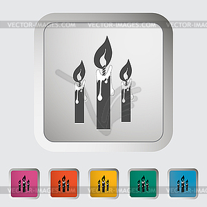 Свечи одна иконка - векторный дизайн
