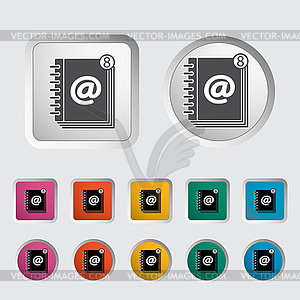 Contact book single icon - vector image