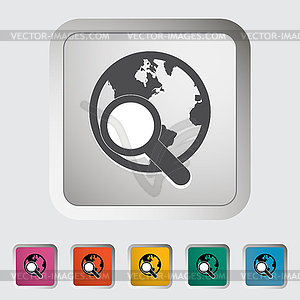 Global search single icon - vector clipart