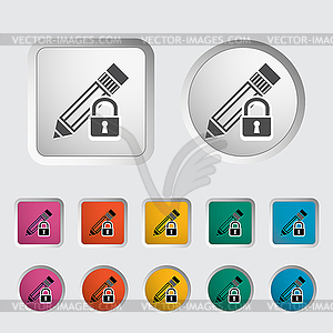 Lock for editing single icon - vector image