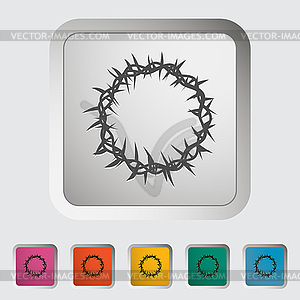 Crown of thorns single icon - vector image