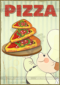 Pizza and Chef - vector clipart