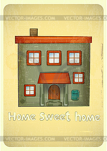 Cartoon Houses Postcard - vector clipart / vector image