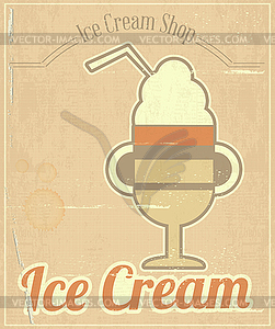 Ice Cream Dessert Card - vector clipart